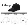 Edoneery Unisex Toddler Kids Plain Cotton Adjustable Low Profile Baseball Cap Hat Black