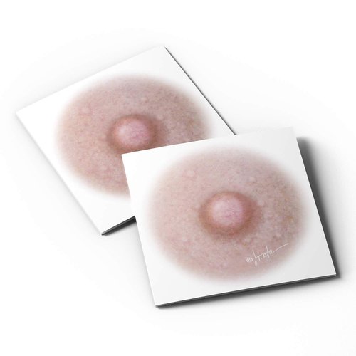 Breast Cancer Temporary Tattoos for Women - 3 Pairs, Fitzpatrick Colors: 1, 2 and 3 (1 inch) Small Size - Sample Pack