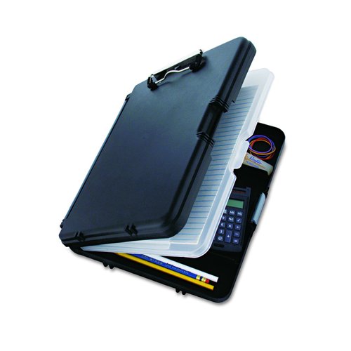 Saunders WorkMate II 00552 Plastic Storage Clipboard - Black, Letter Size Plastic Form Holder, 9 x 12 Inches, with Low Profile Clip