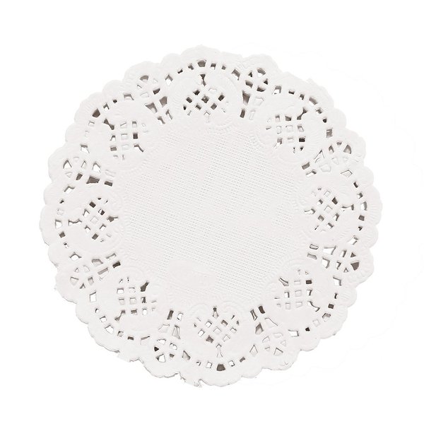 DECORA 3.5inch Round White Lace Paper Doilies for Wedding Tableware Decoration, 100-Pack