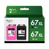 Valuetoner Supply Remanufactured Ink Cartridges Replacement for HP 67XL 67 XL for HP Ink 67 for HP Envy 6055 6055e 6052 6058 Envy Pro 6400 6455 6455e 6458 DeskJet 2732 2752 2755e 4155 4155e (2-Pack)