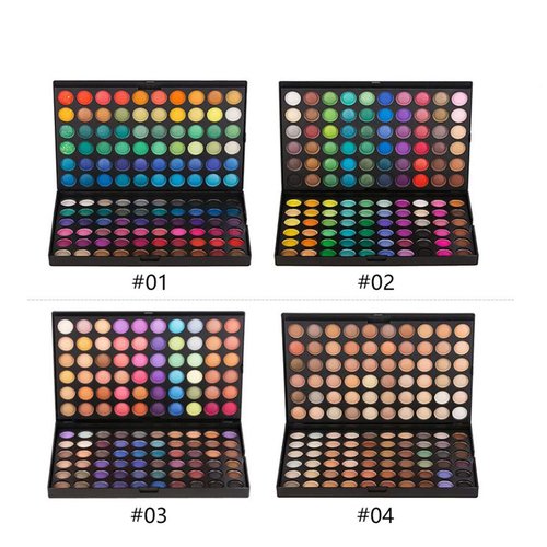 Pure Vie Professional Hightlight Eyeshadow Palette Makeup Contouring Kit - 120 Colors Highly Pigmented Warm Matte Shimmer Natural Cosmetic Eye Shadows Pallet #4