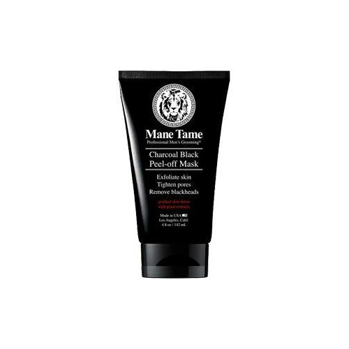 MANE TAME Charcoal Black Peel-off Mask 4.8oz/142mL - Made in USA! Gradual skin detox with plant extracts - Exfoliate skin, Tighten pores, Remove blackheads.