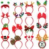 HOVACY 16 Packs Christmas Headbands, Cute Universal Christmas Toppers, Santa Hat, Reindeer Antlers, Snowman, Elf Hat, Bow Headwear for Adults Kids, Christmas Party Favors Holiday Supplies