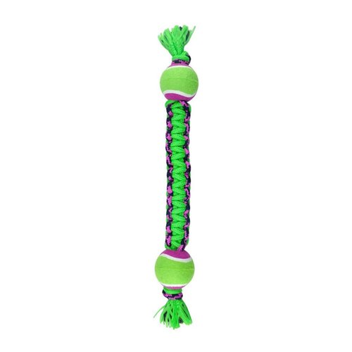 Pet Park Blvd Double Ball Paracord Rope Dog Toy (Green)