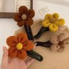 4 PCS Plush Flower Hair Clips: Elegant Ladies' Flower Duck Bill Clips and Hairpins