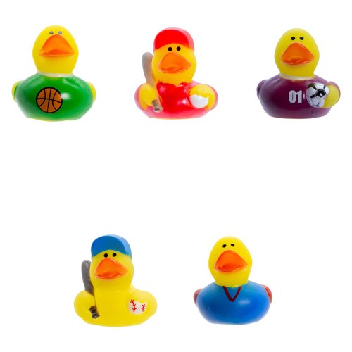 Windy City Novelties 50 Pack - 2" Assorted Themed Rubber Ducky Bath Toys (Sports)