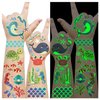Cerlaza 145 Styles Glow Temporary Tattoos for Kids Girls Boys, Luminous Underwater Birthday Party Decorations, Under Sea Ocean Beach Pool Party Supplies Favors, Sea Animals Tattoo Stickers