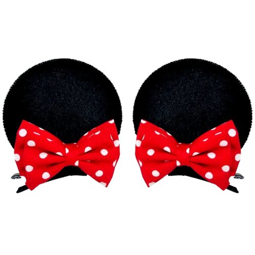 Double Bows Red Pink Polka Dots Hair Clips Costume Accessories: M23 (MC 2 Bows)