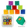 Kingtree Baby Blocks, 9PCS Soft Squeeze Building Blocks Stacking Toys for 6+ Months Babies, Baby Teething Chewing Educational Blocks Set with Numbers Animals Shapes Textures