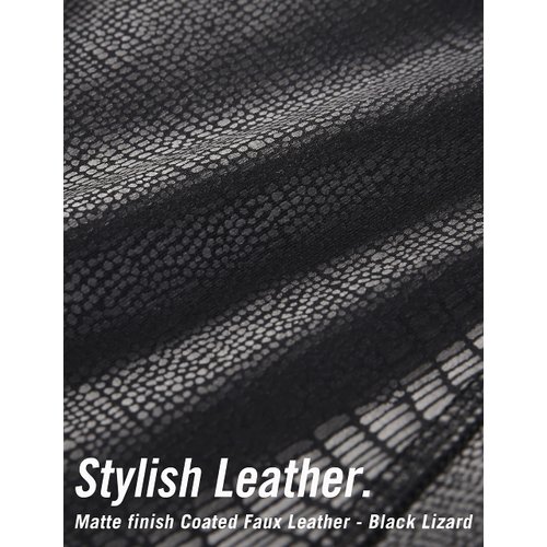 SYROKAN Women's Sports Bra Front Adjustable High Impact Support Padded Wireless Racerback Plus Size Running Bra Leather - Black Lizard 38D