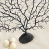 Piutouyar 2Pcs Sea Fan Coral Decorations, Black Simulation Sea Coral Branch for Aquarium Ornament Fish Tank Landscape (11.8inch+6.7inch)