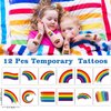 Leesgel 156pcs Art Rainbow Party Favors for Kids, Tie Dye Rainbow Birthday Party Supplies Decorations, Small Goodie Bag Stuffers for Kids with Brooch, Stickers, Whistle, Keychain, Tattoos