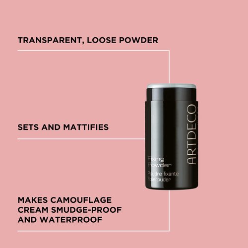 ARTDECO Fixing Powder Caster - Transparent Loose Setting Powder - Mattifies Makeup, Sets Cream Products - Ideal for Oily Skin - Dermatologically Approved - 0.35 Oz