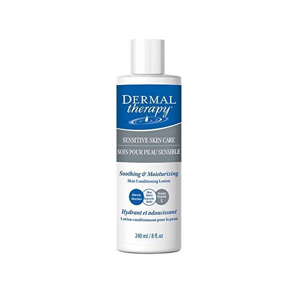 Dermal Therapy Sensitive Skin Lotion - Calming, Non-Irritating Lotion with 15% Allantoin, 10% Shea Butter, Vitamin E - Soothing Relief for Dry, Itchy, Eczema-Prone Skin - 8 fl oz / 240 ml