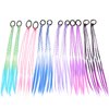 Lopsity 12PCS Girls Hair Extensions Accessories Colorful Wigs Hair Bands Headwear Twist Braid Rainbow Braided Hairpieces for Girls Women,Headbands Rubber Band (A)