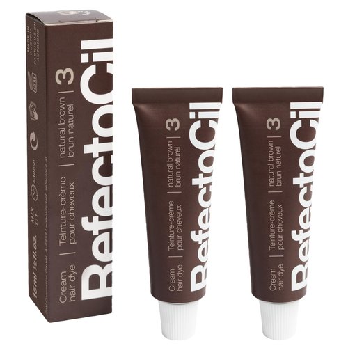 RefectoCil Cream Hair Dye 2-Pack – Professional Hair Tint for Long-Lasting Color – Natural Brown ...