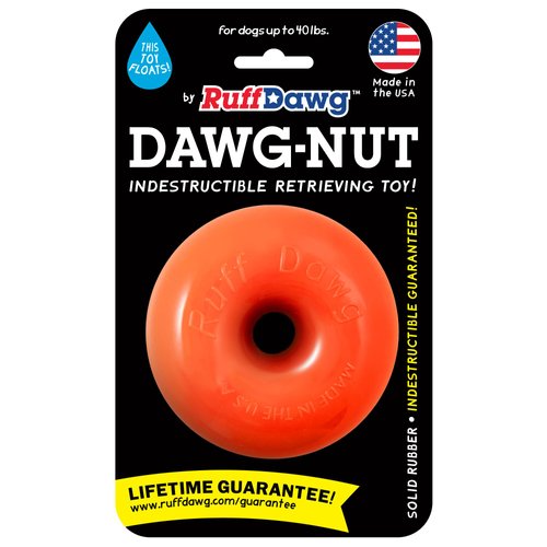 Ruff Dawg Dawg-Nut - Ultra-Durable Rubber Dog Toy - Perfect for Tough Chewers - Floats for Endless Fun - Made in USA - Assorted Neon Colors