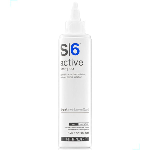 NAPURA S6 Anti Dandruff Shampoo with Tea Tree Oil, 1% Zinc and 1% Salicylic Acid - Natural Itchy Scalp Treatment (6.76 fl oz) for Men and Women