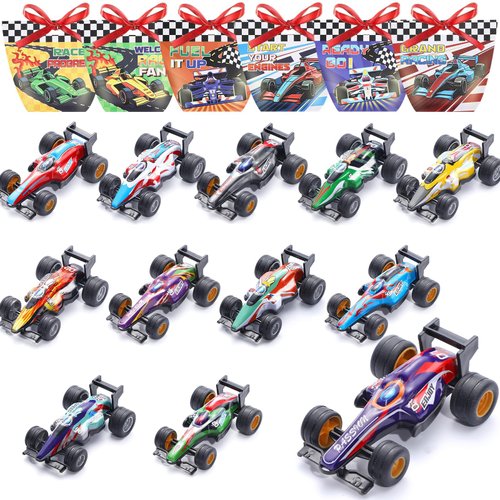 24Pack F1 Formula Pull Back Cars Toy with 24Pcs Gift Box Valentines Day Gifts for Kids Classroom School Exchange Race Car Party Favors Small Pull Back Toys Cars for Boy Girls Goodie Bags Stuffers