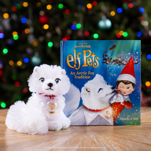 Elf Pets: an Artic Fox Tradition - Huggable Elf Pet Arctic Fox Stuffed Animal - Includes Beautifully Illustrated Hardbound Storybook, Mini Snow Globe Charm and Official Adoption Certificate