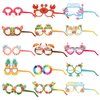 PHOGARY 30 Pack Luau Party Glasses Funny Hawaiian Paper Glasses, Tropical Fancy Dress Props for Fun Summer Kids Party Favors Hawaii Party Supplies Beach Themed Party Decoration