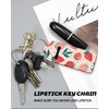 KLLRO RUO Chapstick Holder Keychain Fashion Lipstick Sleeve Lip Balm Portable Pocket Lip Gloss Tube Holder Clip-on Makeup Travel Accessories - Pink Strawberry