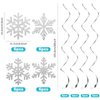 Lonfliness 48PCS Winter Snowflake Hanging Decorations Glittery Snowflake Swirls Ornament Snowflake Cutouts Holiday Ceiling Streamers for Winter Wonderland Birthday Baby Shower Christmas Party Supply