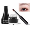Go Ho Dark Brown Gel Eyeliner Pot,Matte Cream Eyeliner Makeup,Smooth Highly Pigmented Long Lasting Gel Eyeliner with Brush,Eye Liner Gel Pot for Women,203 Brown