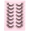 Wispy Mink Lashes Natural Eyelashes Spikes Lash Extensions Look Fluffy False Eyelashes 18mm Long Strip Lashes Cat Eye Eyelashes Fairy Look 7 Pairs Multipack by Geeneiya