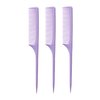 Allegro Combs 61 XL Rat Tail Combs Wide Tooth Comb Detangling Hair Styling Coarse Hair Foiling Thick Back Parting Combs Hairstylist Combs For Women Made In USA 3 Pc. (Lavender)