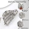 Bone Hand Hair Clips Silver Metal Halloween Hair Accessories for Women Girls Playful Skull Skeleton Hand Hair Claw Clips Hairpins Strong Hold Nonslip Hair Clip for Day of the Dead Decoration 1 Pcs