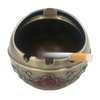 Honoro Windproof Ashtray with Lid for Outdoor and Indoor Use,Metal Portable Cigarette Ashtray,Ball Ashtray,Red Rose,Bronze