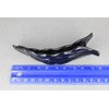 Black leaf barrette curved hair clip leaves 4.5 inches long stamped textured plastic shiny black plastic