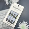 TBRZTR Press on Nails Medium Length Artificial Acrylic Nails Cat Eye Design Full Cover Glossy Reusable False Nails Almond Shaped Fake Nails Glue on Nails for Women Supplies 24Pcs