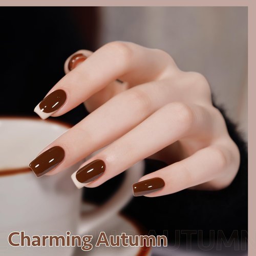 GAOY Brown Gel Nail Polish Set, 8 Colors Gold Cream Beige Brown Soak Off Gel Polish Kit for Salon and Nail Art DIY at Home