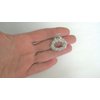 Small mini silver metal oval crystal hair claw clip bridal clip