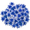 BETITETO 40 Pcs U-Shaped Flower Rhinestone Hair Pins Crystal Hair Accessories for Bridal Wedding Party Girls' Sweet Sixteen (Blue)