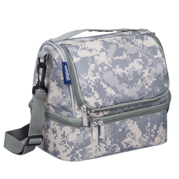 Wildkin Two Compartment Insulated Lunch Bag for Boys & Girls, Perfect for Early Elementary Lunch Box Bag, Ideal Size for Packing Hot or Cold Snacks for School & Travel Lunch Bags (Digital Camo)