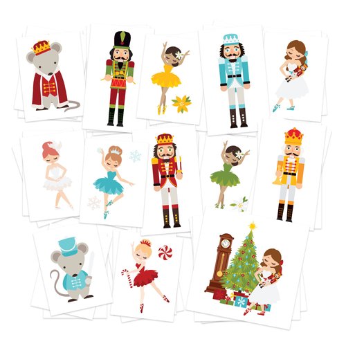 Nutcracker Christmas Temporary Tattoos/Pack of 39 / Party Supplies & Stocking Stuffer/Removable