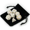 7 Die Polyhedral Dice Set - Forbidden Treasure (White Pearl) with Velvet Pouch by Wiz Dice