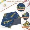 Geelin 180 Pieces Cheers Napkins Gold Napkins Cocktail Napkins for Wedding Reception Beverage Paper Napkins Disposable Bar Napkins for Engagement Party Graduation Baby Shower, 5 x 5 Inch (Navy Blue)