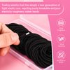 Tuefuzy Hair Ties, 100 PCS Ponytail Holders, Black Hair Elastics for Thick Hair, Black Hair Bands for Women, Damage-Free Rubber Bands for Hair, Hair Styling Accessories (2 mm)