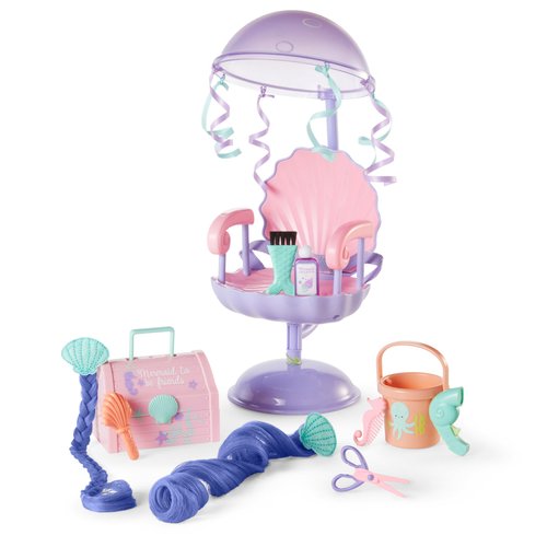 American Girl WellieWishers 14.5-inch Doll Seashell Salon Playset with Hair Extensions that Chang...