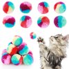 GEEHUA 20Pcs Colorful Cat Pom Pom Ball Toys, 1.2 in Rainbow Cat Toy Balls Soft Plush Cat Ball Interactive Toy Training Ball Toy for Indoor Cats Kitten Exercising Playing
