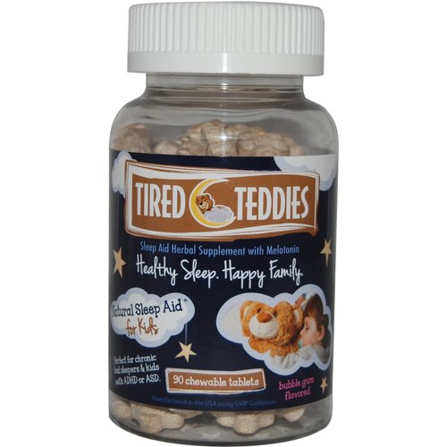 Tired Teddies Melatonin (0.3 mg) Herbal Supplement for Kids - chewable Tablets