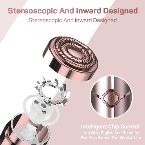 Ladies Facial Hair Remover, Upper Lip Hair Removal for Women Rechargeable, Painless Female Face Shaver Tool, Electric Mustache&Chin Trimmer Device, Best Razors Beauty by Gurelax