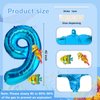 40 Inch Under the Sea Blue Number 9 Balloon, Mini Sea Animal Balloons Ocean Animal Foil Balloon, Seahorse Fish Balloons for Boys Girls Sea Theme 9th Birthday Baby Shower Party Decoration