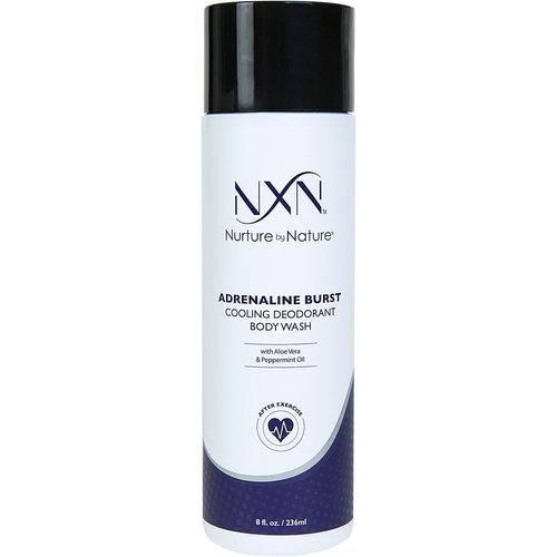 NXN Adrenaline Burst Cooling Deodorant Post Workout Body Wash Natural & Organic Formula with Peppermint Oil & Aloe Vera, 8 Fl Oz