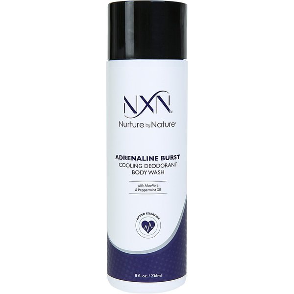 NXN Adrenaline Burst Cooling Deodorant Post Workout Body Wash Natural & Organic Formula with Peppermint Oil & Aloe Vera, 8 Fl Oz